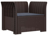 1-Seater Armchair with Cushion Rattan Look PP Brown 8011859