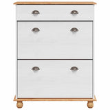 Shoe Cabinet ASKIM White 85 x 35 x 108 cm Solid Pine wood 4105438