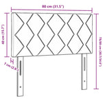 ZNTS LED Headboard Diamond Blocks Design Black 80 cm Velvet 3338183
