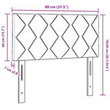 ZNTS LED Headboard Diamond Blocks Design Black 80 cm Velvet 3338183
