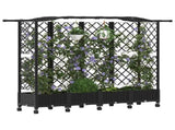 Raised Bed with Trellis and Roof Black 203.5 x 40 x 129 cm PP 3423153