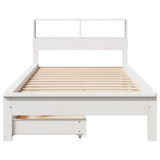 Bookcase Bed without Mattress White 75x190 cm Small Single Solid Wood Pine 3309834
