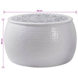 Round Coffee Table Hammered White 55 x 55 cm Aluminium 373375