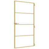 Interior Door Slim Golden 102,5x201,5 cm Tempered Glass and Aluminium 155135