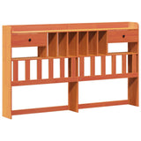 ZNTS Bookcase Bed without Mattress Wax Brown 180x200 cm Super King Solid Wood Pine 3323136