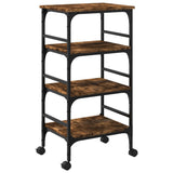 Kitchen Trolley Smoked Oak 45x35x89.5 cm Engineered Wood 842328