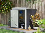 Metal Garden Shed, Outdoor Lean-to Shed for Tool Motor Bike, with Adjustable Shelf, Lock, Gloves, T3398P318723