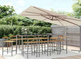 11 Piece Garden Bar Set Grey Poly Rattan& Solid Wood Acacia 3187699