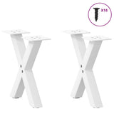 Coffee Table Legs X-Shaped 2 pcs White 37x cm Steel 4012873