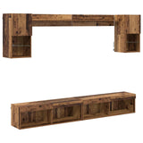 TV Wall Units with LED with LED 6 pcs Old Wood Engineered Wood 3402955