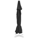 ZNTS Replacement Fabric for Outdoor Parasol Black 500 cm 312544