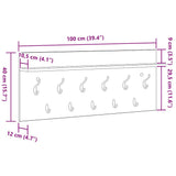 Wall-Mounted Coat Rack White 100 x 40 x 12 cm Engineered wood 874443