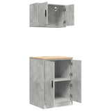 ZNTS Garage Cabinets 2 pcs Concrete Grey Engineered Wood 3328308