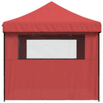 Foldable Party Tent Pop-Up with 4 Sidewalls Burgundy 4005027