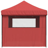 ZNTS Foldable Party Tent Pop-Up with 4 Sidewalls Burgundy 4005027