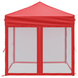 Folding Party Tent with Sidewalls Red 2x2 m 93513