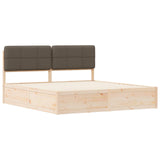 Bed Frame with Upholstered Headboard Taupe 180 x 200 cm 3398182