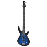 Electric Bass Guitar for Beginner with Bag Blue and Black 4/4 46" 70182