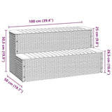 Hot Tub Step Beige 100x50x50.5 cm Poly Rattan and Solid Acacia 4103946