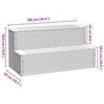 ZNTS Hot Tub Step Light Grey 100x50x50.5 cm Poly Rattan and Solid Acacia 4103947