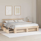 Bed Frame with Headboard Brown 180 x 200 cm Solid Pine Wood 3382265