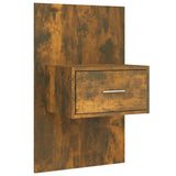 Bed Headboard with Cabinets Smoked Oak Engineered Wood 3115705