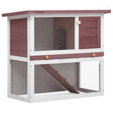 Outdoor Rabbit Hutch 1 Door Brown Wood 170832