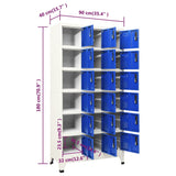 Locker Cabinet Grey and Blue 90x40x180 cm Steel 339834