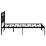 Metal Bed Frame without Mattress with Headboard Black 135x190cm 353438