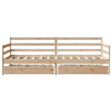Daybed with Drawers without Mattress White 80x200 cm Solid Wood 3302064