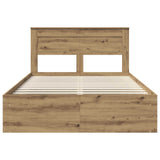 Bed Frame Artisian Oak 160 x 200 cm Solid Pine Wood 3409742