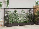Raised Bed with Trellis and Roof Brown 203 x 40 x 123 cm PP 42032517