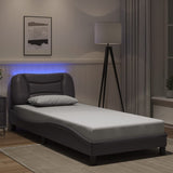 Bed Frame with LED without Mattress "Hvar" Grey 80x200 cm 3213895