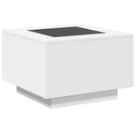 ZNTS Coffee Table with LED White 60x60x40 cm Engineered Wood 847567