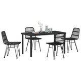 Garden Dining Set 5 pcs Black Powder-Coated Steel 3379200
