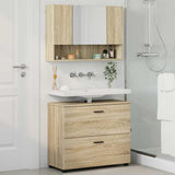 Bathroom Furniture Set with Drawer with Shelf 2 pcs Sonoma Oak 3393015