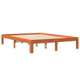Bed Frame without Mattress Wax Brown 135x190 cm Double Solid Wood Pine 844166