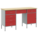 Work Cabinet with Drawer 3 pcs Red Engineered Wood and Steel 3321379