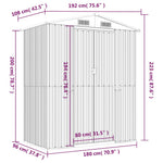 Garden Shed Dark Brown 192x108x223 cm Galvanised Steel 319273