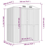 Garden Shed Dark Brown 192x108x223 cm Galvanised Steel 319273