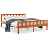 Bed Frame without Mattress Wax Brown 150x200 cm King Size Solid Wood Pine 844398