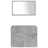 5 Piece Bathroom Furniture Set Concrete Grey Engineered Wood 3324905