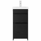 Bathroom Vanity with Sink Black Oak 42 x 40 x 84.5 cm 890721