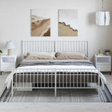 Metal Bed Frame without Mattress with Footboard White 183x213cm 350954