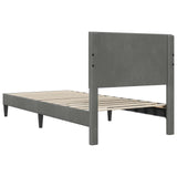Bed Frame with Headboard Dark Grey 90 x 190 cm Velvet 42027692