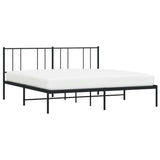 Metal Bed Frame without Mattress with Headboard Black 180x200cm 352484