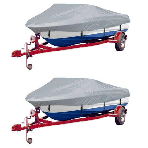 Boat Covers 2 pcs Grey Length 519-580 cm Width 294 cm 279108
