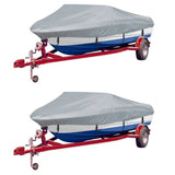 Boat Covers 2 pcs Grey Length 519-580 cm Width 294 cm 279108