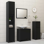 ZNTS 3 Piece Bathroom Furniture Set Black Engineered Wood 3056935