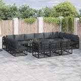 Garden Sofa Set with Cushion 13 pcs Black Aluminium 3378926